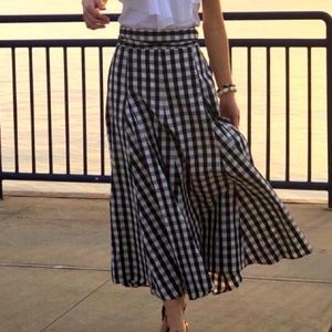 Who What Wear size 4 Black and White Gingham Maxi Skirt